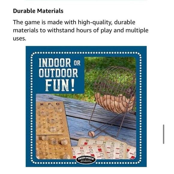 Front Porch Classics Bingo Deluxe Edition Craftsmanship vintage Retro-Style - Picture 4 of 6